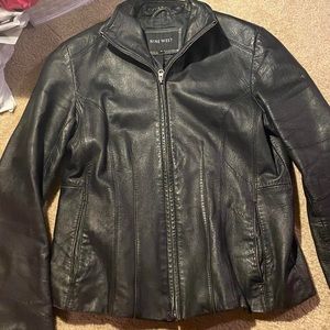 nine west leather jacket